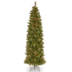 7.5' Pre-Lit Tacoma Pine Contemporary Artificial Christmas Tree - Clear Lights
