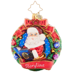 Christopher Radko Santa's Story Time Gem Glass Christmas Ornament 1021438