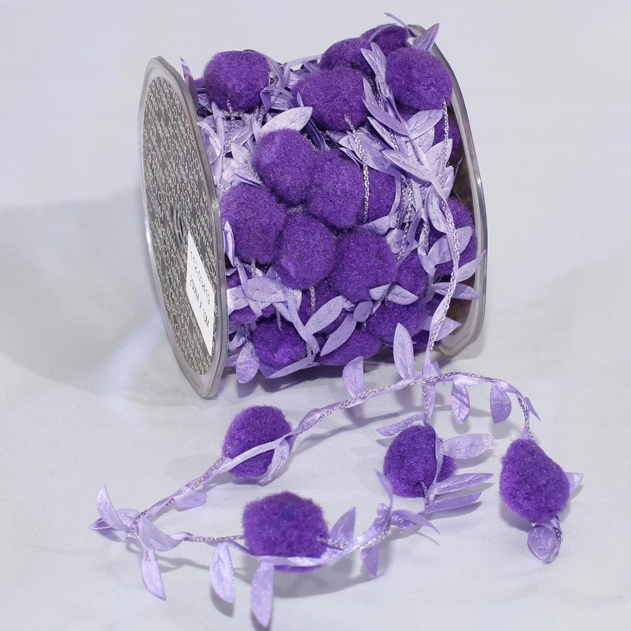 Purple Leaves With Balls Party Garland 0.75" X 22 Yards
