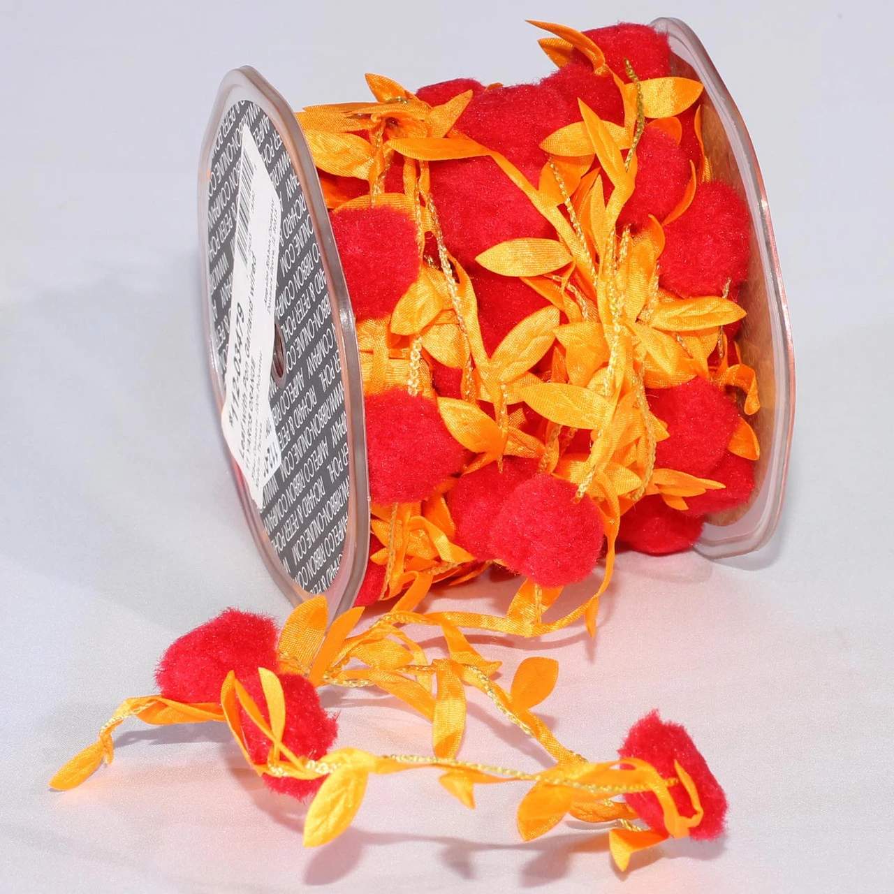 Orange Leaves With Pom Pom Party Garland 0.75" X 22 Yards
