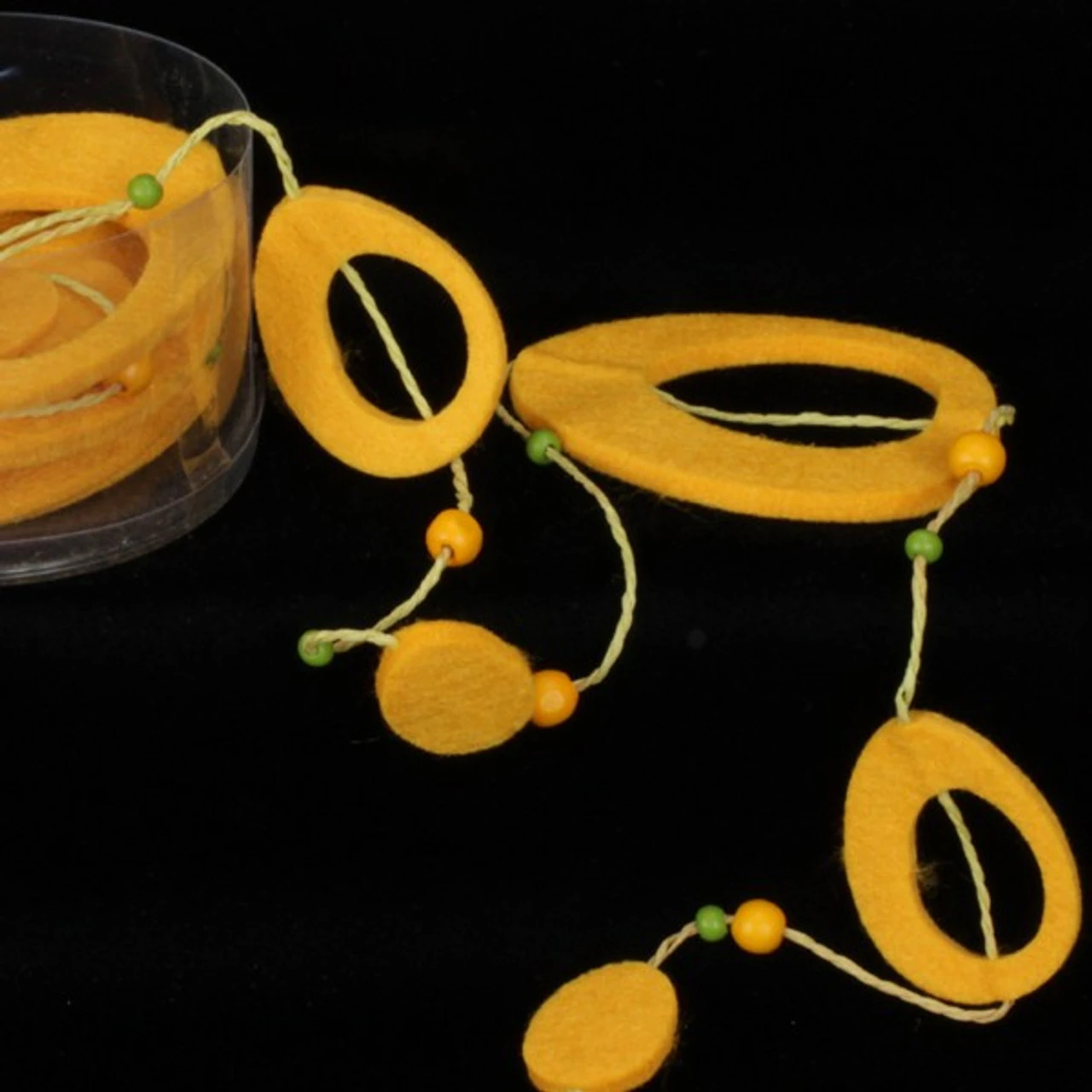 Dijon Yellow Fuzzy Felt Flower Garland 59" X 19.8 Yards