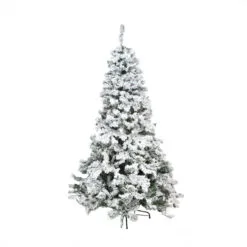 7.5' Green Heavily Flocked Pine Medium Artificial Christmas Tree - Unlit