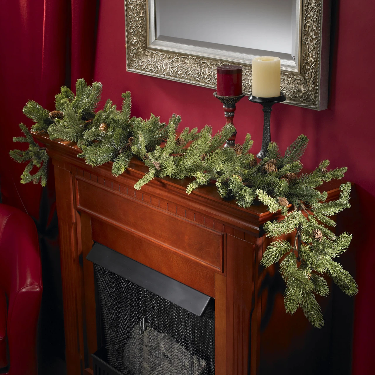 5' X 12" Pine And Pinecones Artificial Christmas Garland, Unlit - Image 2