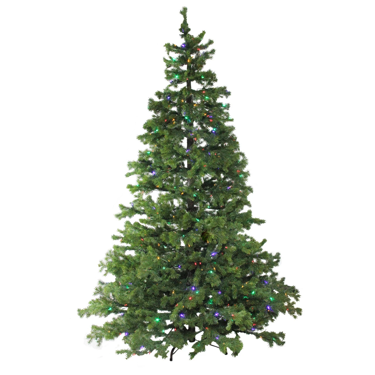 7.5' Pre-Lit Full Layered Pine Artificial Christmas Tree - Multicolor LED Lights