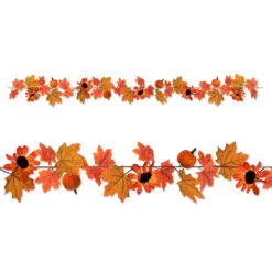 Club Pack Of 12 Orange And Yellow Autumn Harvest Leaf Garland Party Decorations 72"