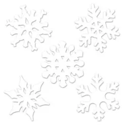 Club Pack Of 24 Winter Wonderland Themed White Mini Snowflake Cutout Decorations 4.5"