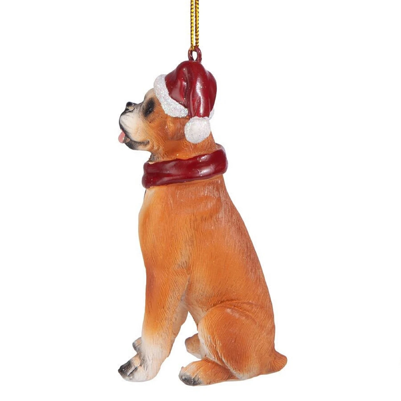 3.5" Fawn Boxer Dog Christmas Ornament - Image 3
