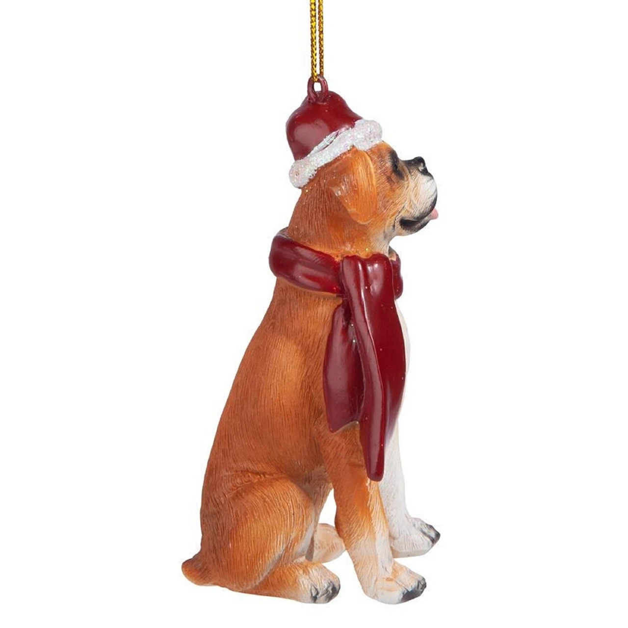 3.5" Fawn Boxer Dog Christmas Ornament - Image 5
