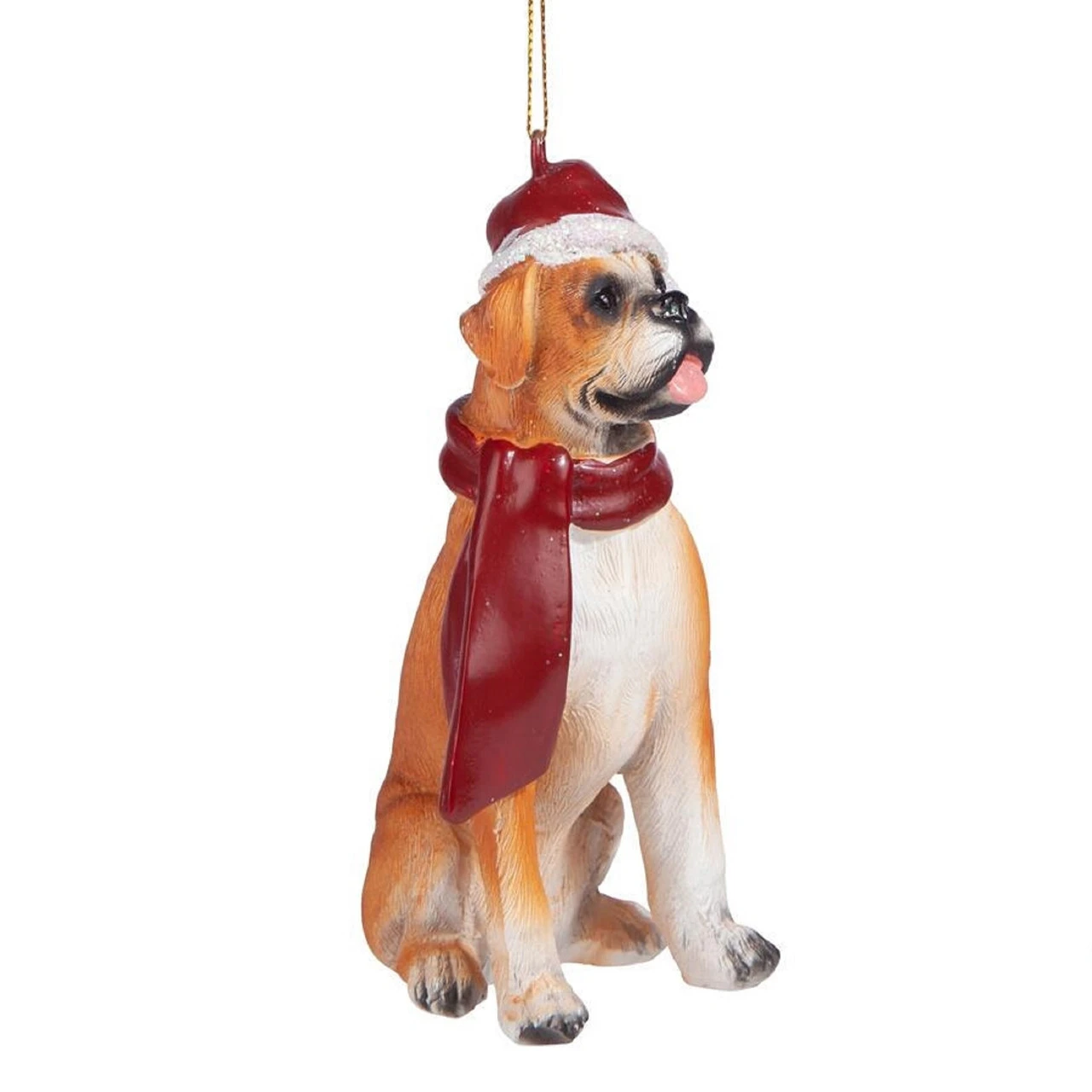 3.5" Fawn Boxer Dog Christmas Ornament - Image 6