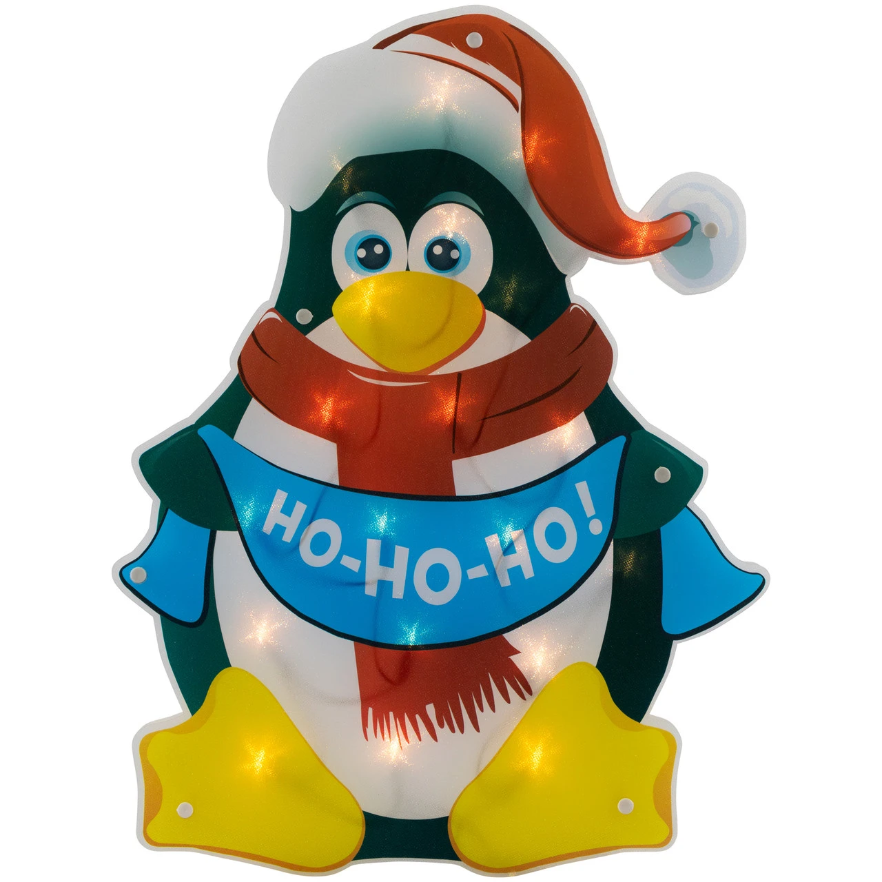 17.5" Lighted Penguin Christmas Window Silhouette - Image 2