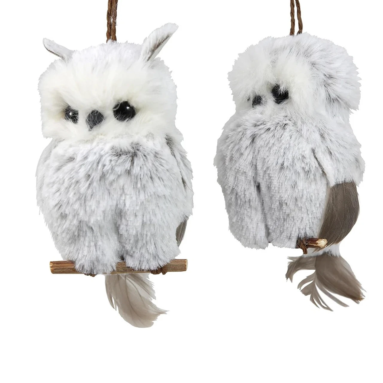 Pack Of 12 Brown And White Hanging Owl Christmas Ornaments 6" - Image 2