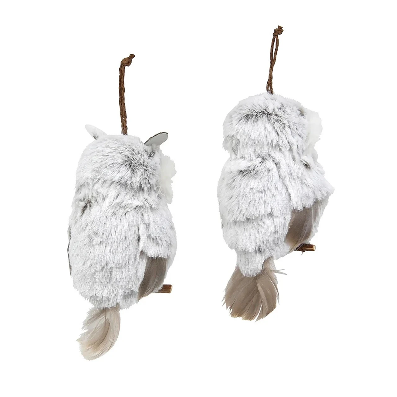 Pack Of 12 Brown And White Hanging Owl Christmas Ornaments 6" - Image 3