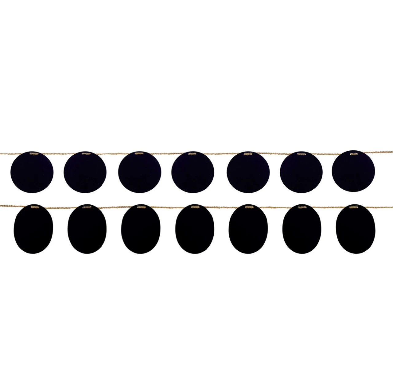 Set Of 2 Black Country Rustic Chalkboard And Jute Rope Novelty Christmas Garlands 6' - Unlit