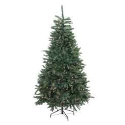 6.5' Pre-Lit Full Artificial Northern Pine Christmas Tree - Clear Lights