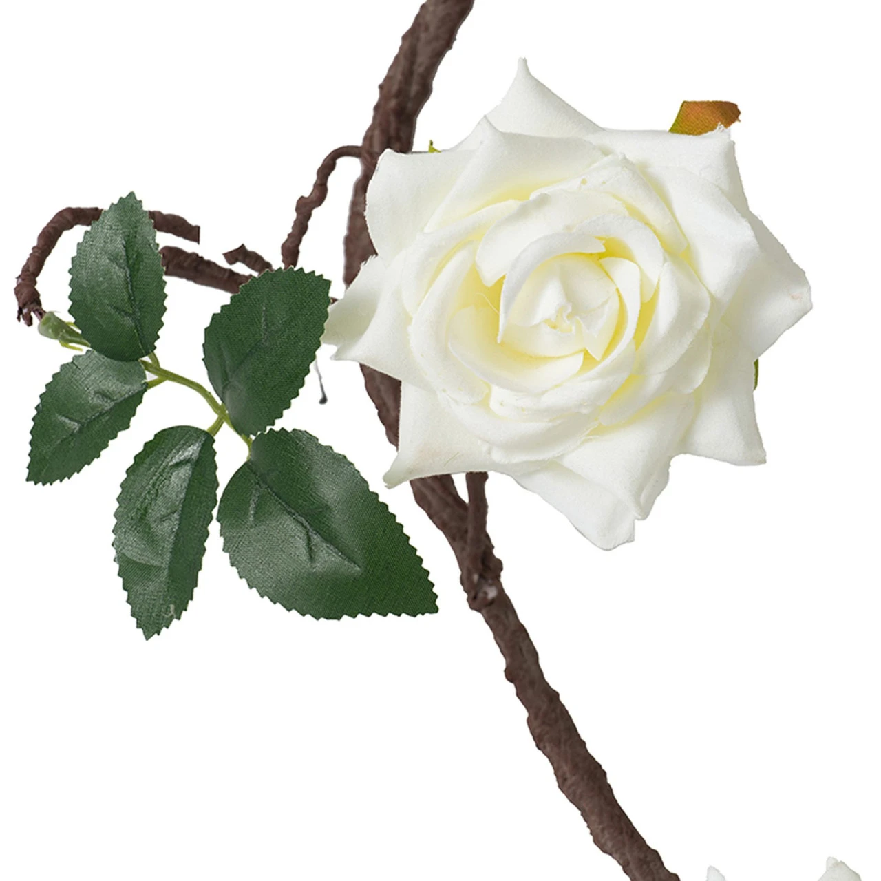 116.75" Green And White Artificial Flower Vine Garland With Leaves - Image 3