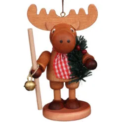 5" Brown And Red Christian Ulbricht Elk Ornament Decoration