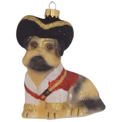 3.75" Beige And Black Pirate Pug Christmas Ornament