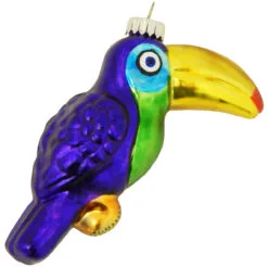 6" Blue And Vibrantly Colored Toucan Christmas Ornament