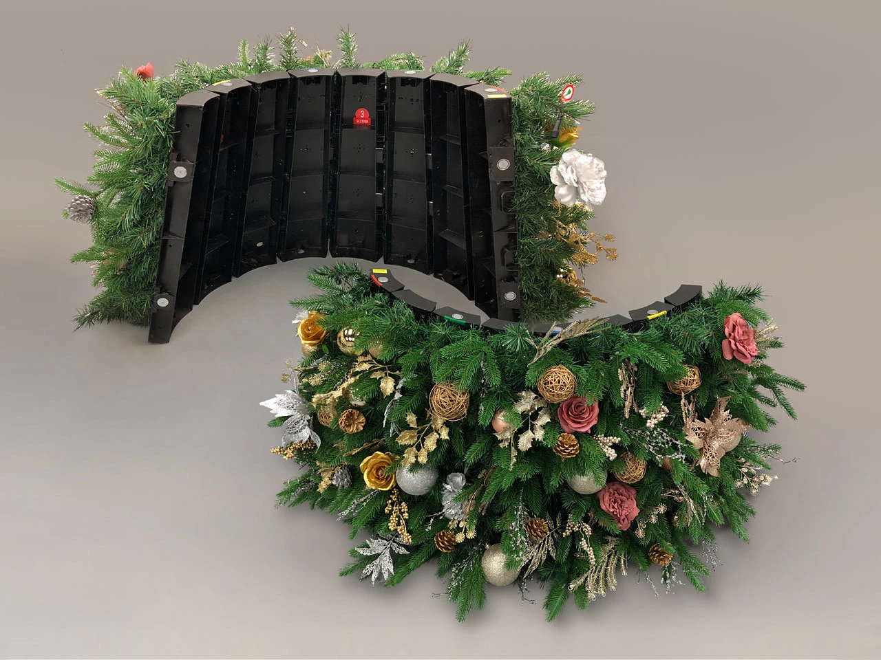 7.5' Pre-Lit Gold And Red Artificial Christmas Tree – Clear LED Lights - Image 5