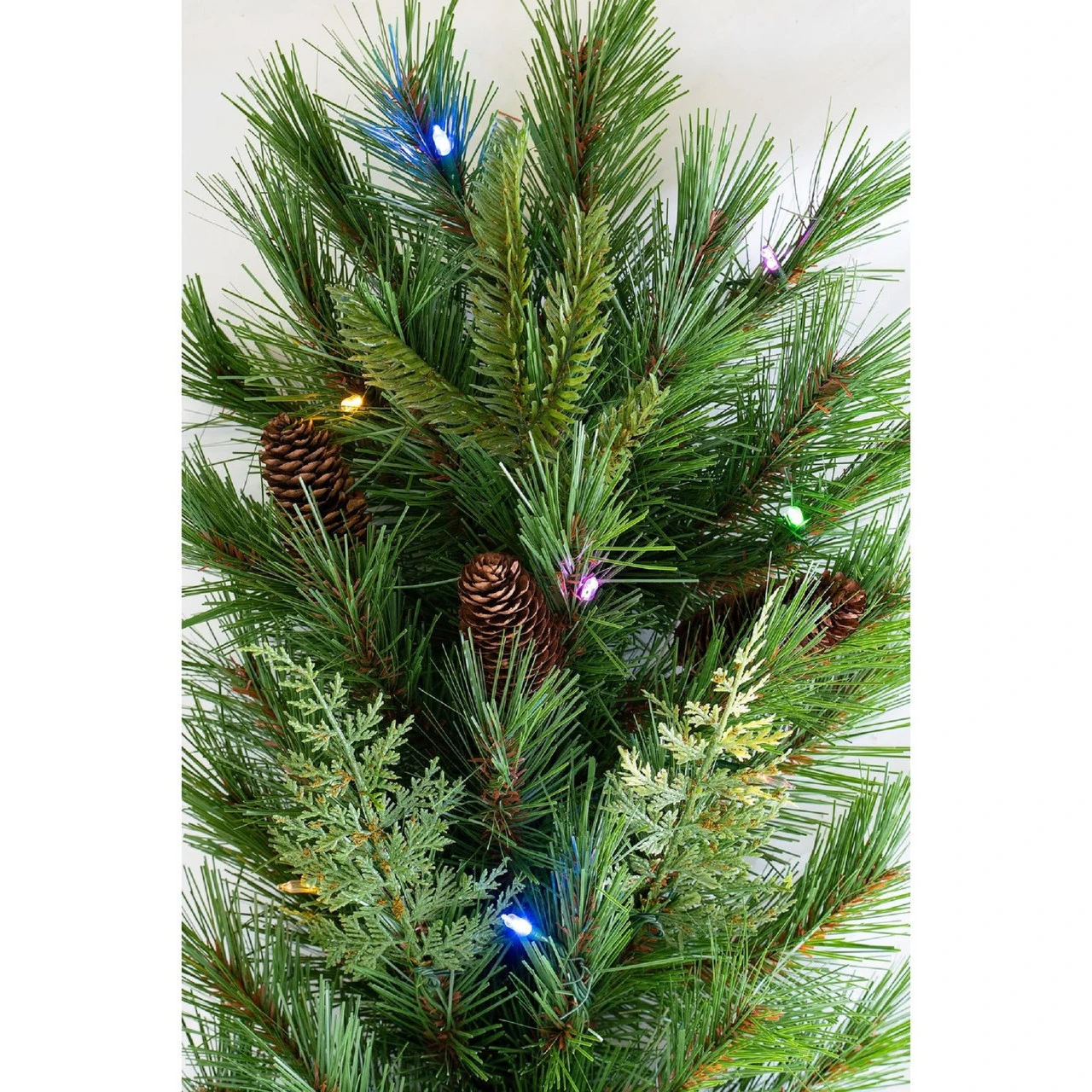 9' X 14" Pre-Lit Mixed Mountain Cypress Artificial Christmas Garland, LED Lights - Image 5