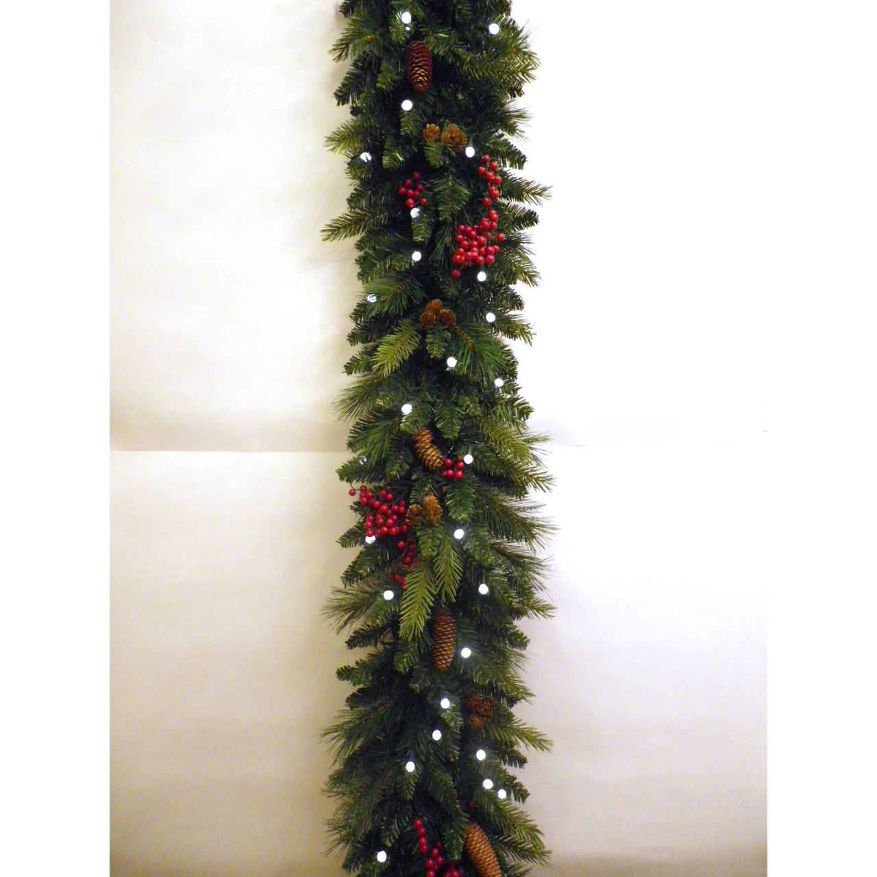 6' X 5" Pre-Lit Woodland Berries Artificial Christmas Garland, Warm White And Multi LED Lights - Image 4