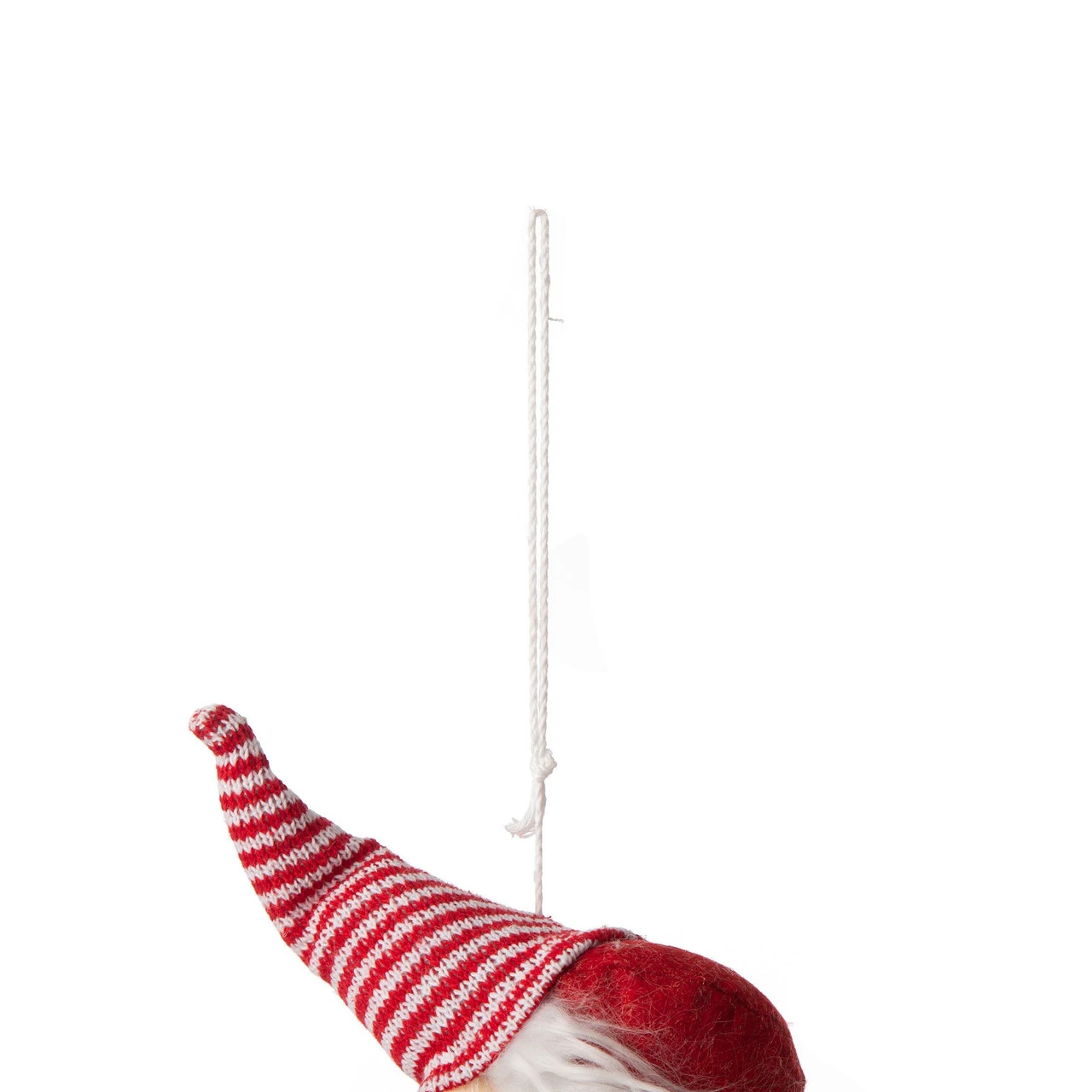 6' Red And White Striped Christmas Gnomes Garland - Image 5