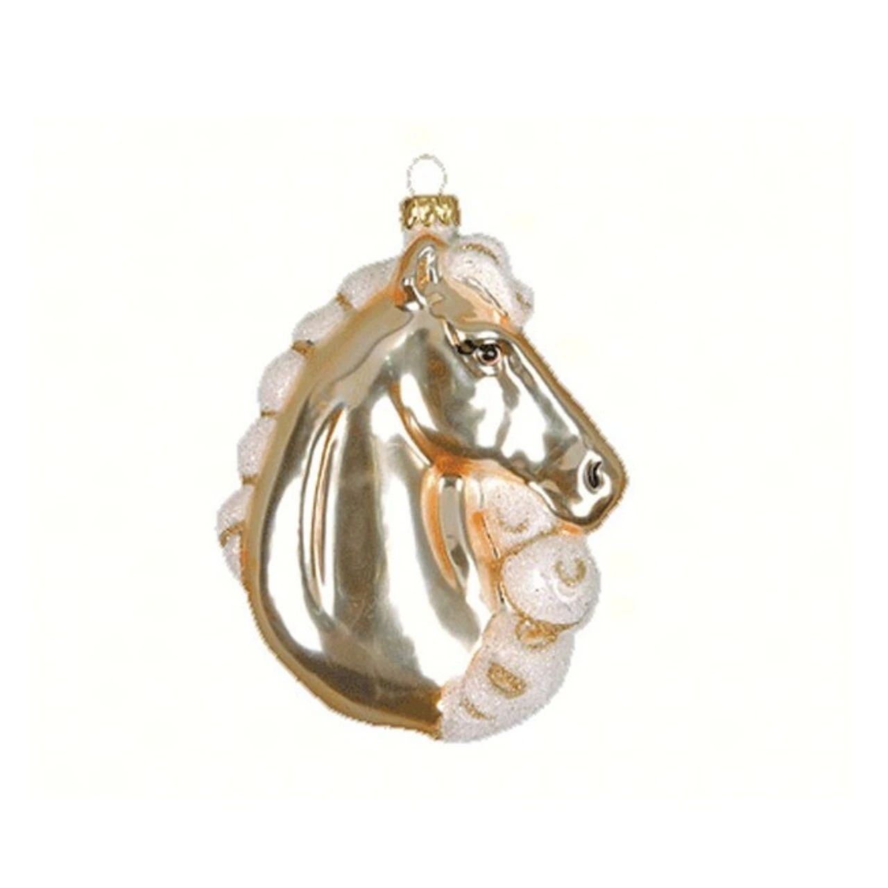 4.25" Gold Majestic Beauty Palomino Glass Christmas Ornament