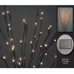 60ct Brown And Clear Willow Branch Floral Lights - Clear Lights