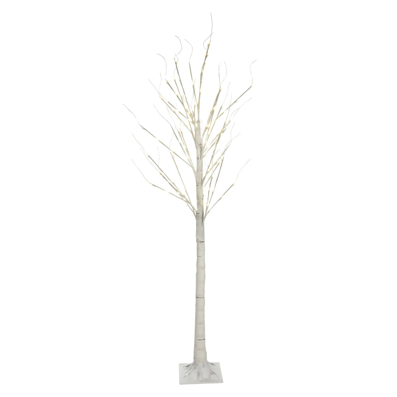 6.75' Pre-Lit Pencil Birch Artificial Christmas Tree - Warm White LED Lights