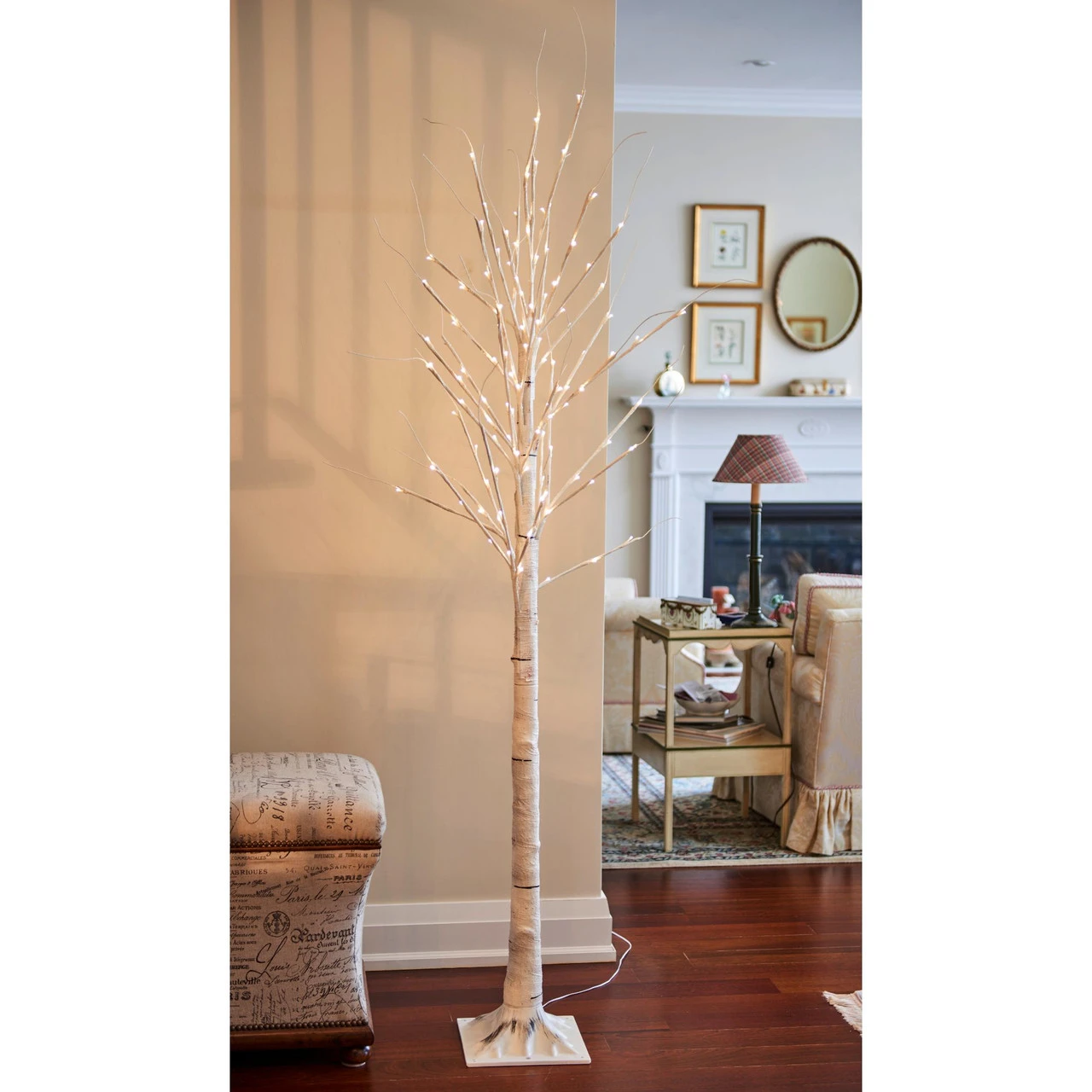 6.75' Pre-Lit Pencil Birch Artificial Christmas Tree - Warm White LED Lights - Image 2