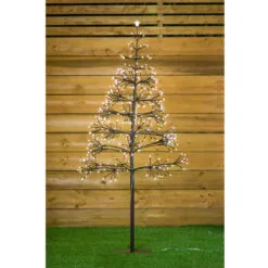 4.25' Pre-Lit Pencil Artificial Christmas Tree - Warm White LED Lights