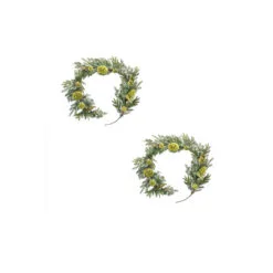 Set Of 2 Artificial Mixed Pine Garland With Pinecones 6'