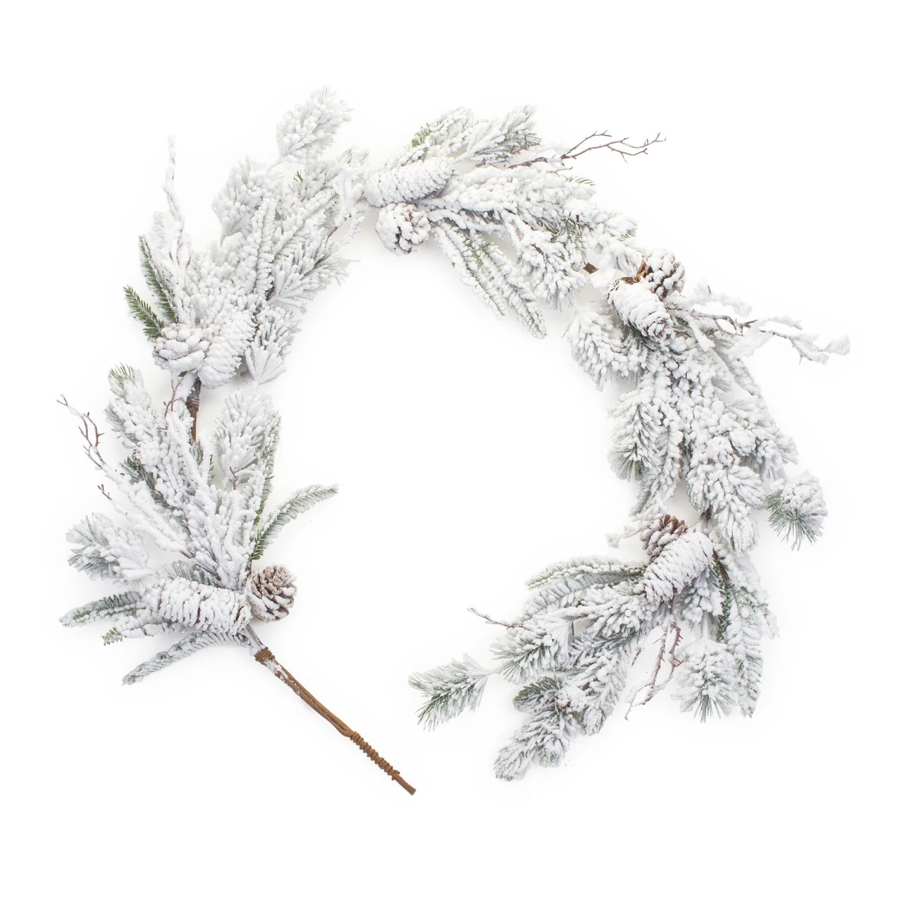 Set Of 2 Flocked Mixed Pine Artificial Christmas Garlands 5.5' X 8.25"