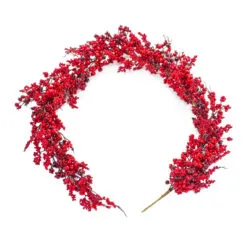 Set Of 2 Red Mixed Berry Artificial Christmas Garlands 5.5' X 7"