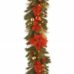 9' X 12" Pre-Lit Decorative Home Spun Artificial Christmas Garland - Clear Lights