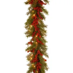 9' X 14" Pre-Lit B/O LED Valley Pine Artificial Christmas Garland – Warm White Lights