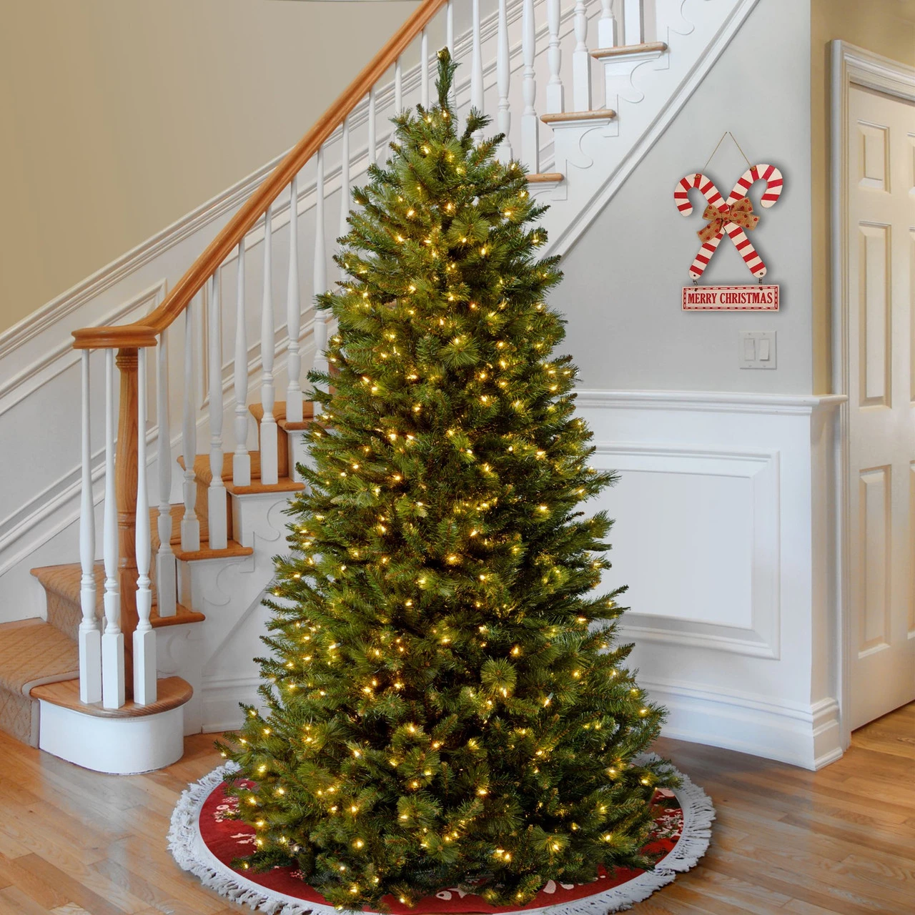 7.5’ Pre-Lit Rocky Ridge Pine Artificial Christmas Tree – Clear Lights - Image 2