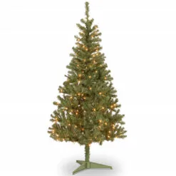6’ Pre-Lit Canadian Grande Fir Artificial Christmas Tree – Clear Lights
