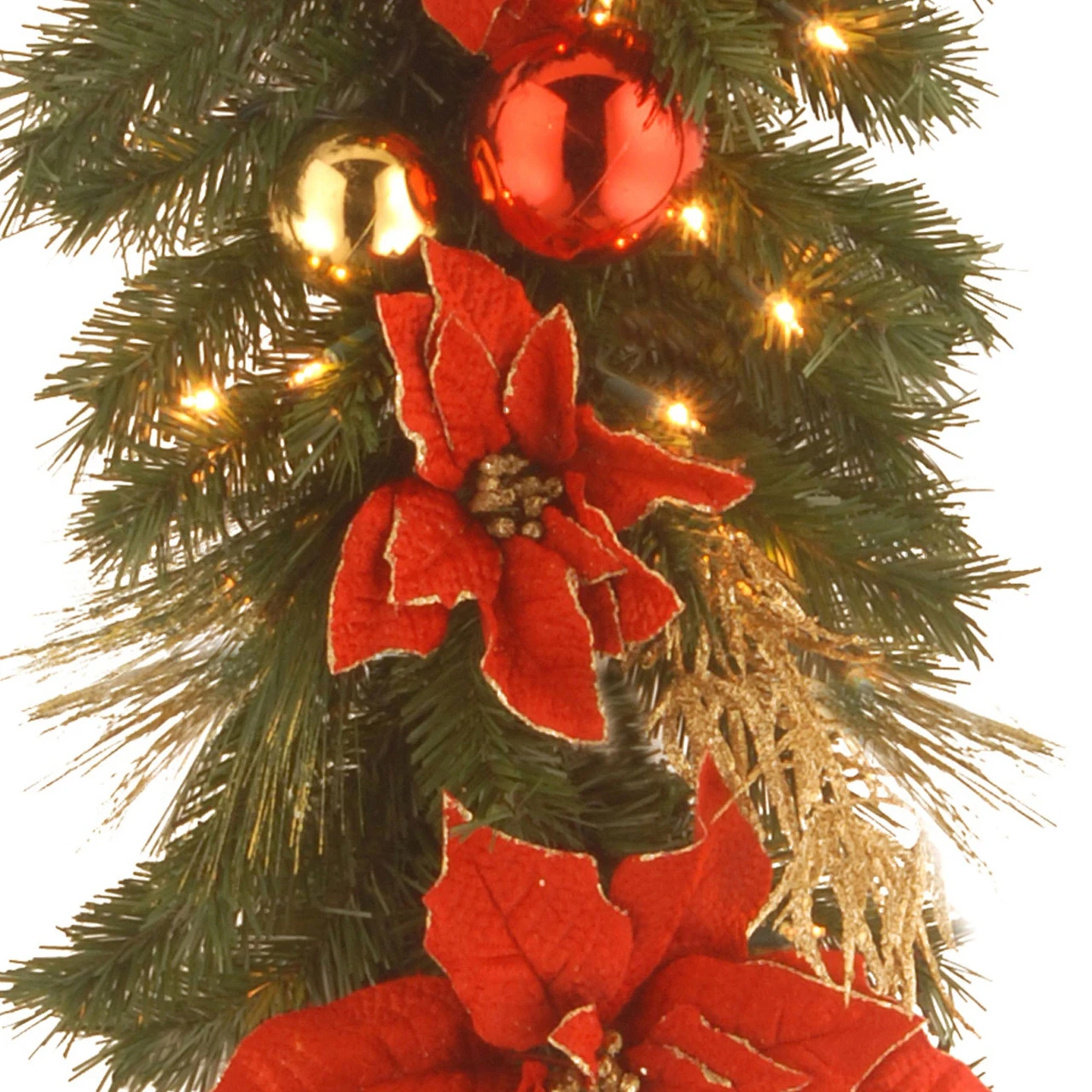 9' X 12" Pre-Lit Decorative Home Spun Artificial Christmas Garland - Clear Lights - Image 2