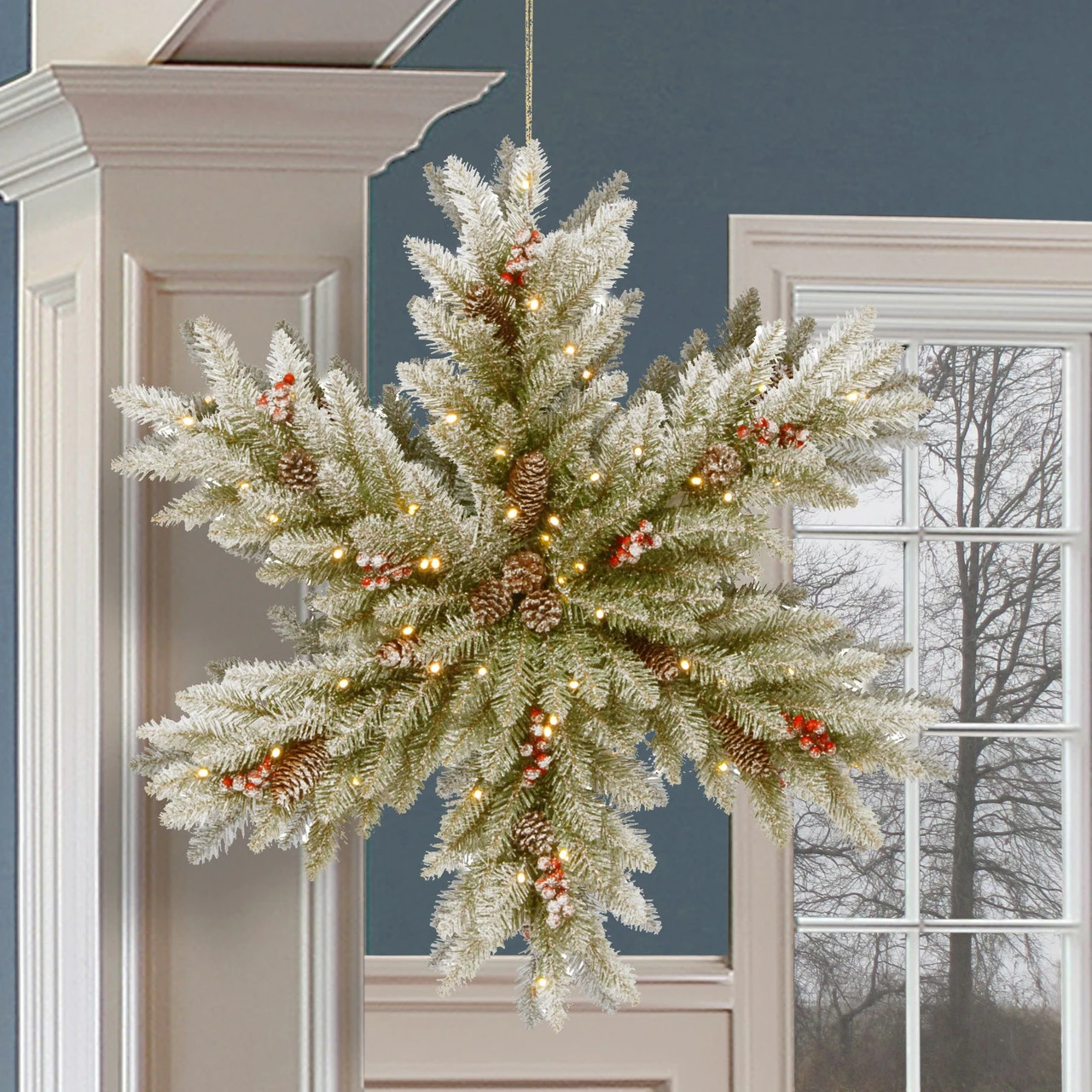 32" Pre-Lit B/O Dunhill Fir Double Sided Artificial Christmas Snowflake – LED Lights - Image 2