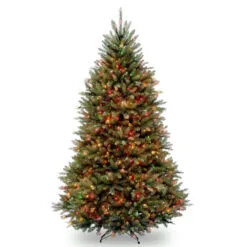 7’ Pre-Lit Dunhill Fir Artificial Christmas Tree - Multi-Color Lights