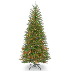 6.5’ Pre-lit Dunhill Fir Slim Artificial Christmas Tree – Multicolor Lights