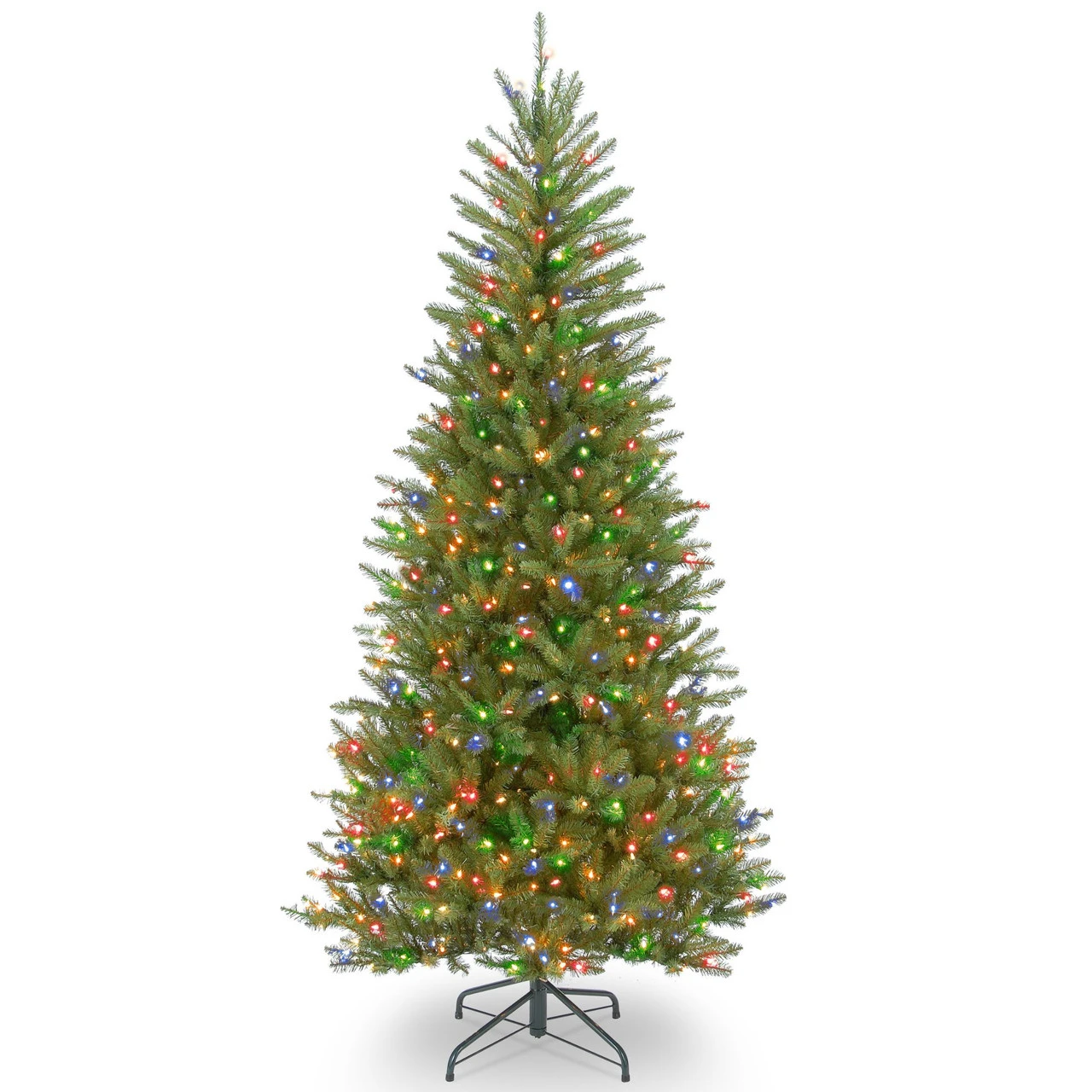 7.5’ Pre-lit Dunhill Fir Slim Artificial Christmas Tree – Multicolor Lights