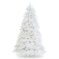 6.5' Pre-Lit White Dunhill Fir Artificial Christmas Tree, Clear Lights