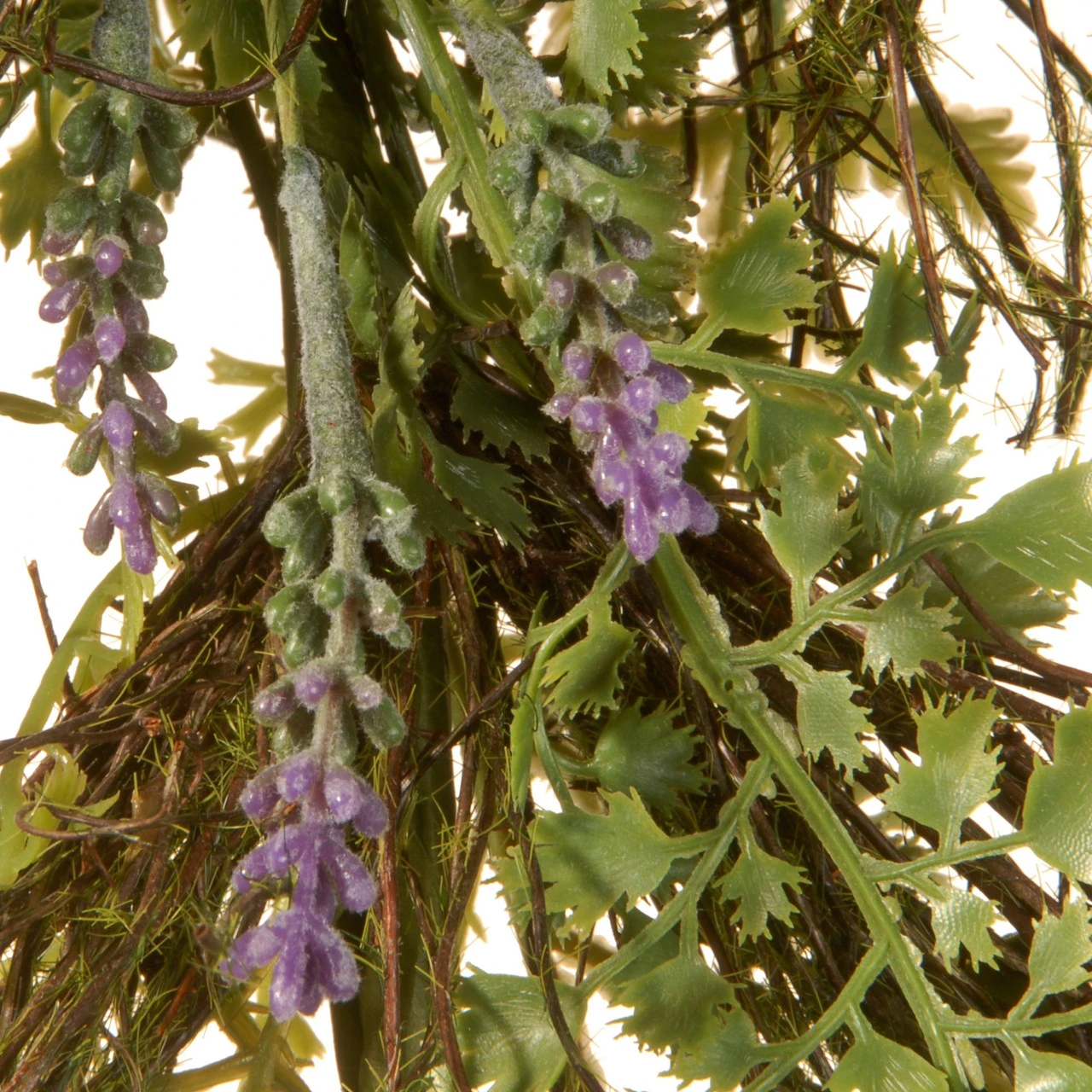 45" Unlit Garden Accents Fern And Lavender Artificial Garland - Image 5