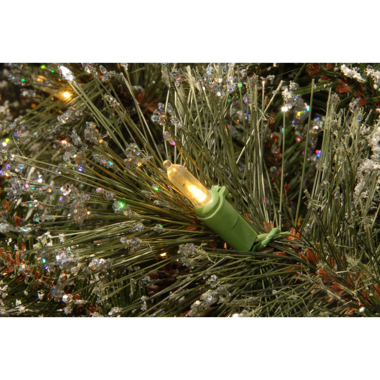 9' Pre-Lit Glittery Pine Christmas Garland – Clear Lights - Image 2