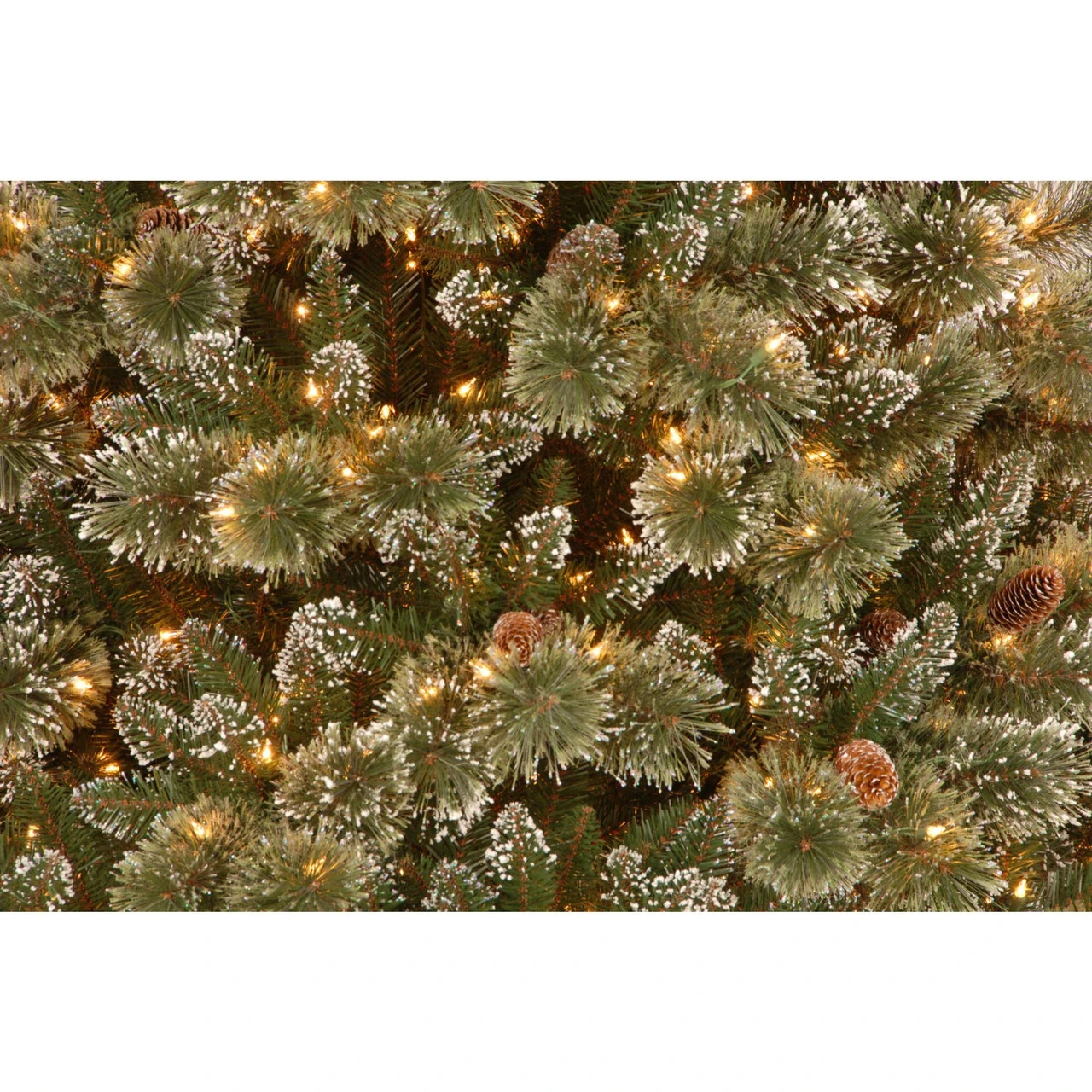6.5’ Pre-Lit Glittery Pine Christmas Tree – Clear Lights - Image 5