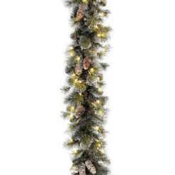 9' X 10" Pre-Lit Glittery Pine Artificial Christmas Garland - Clear Lights