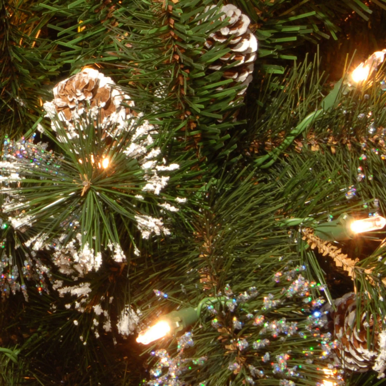 9' X 10" Pre-Lit Glittery Pine Artificial Christmas Garland - Clear Lights - Image 2