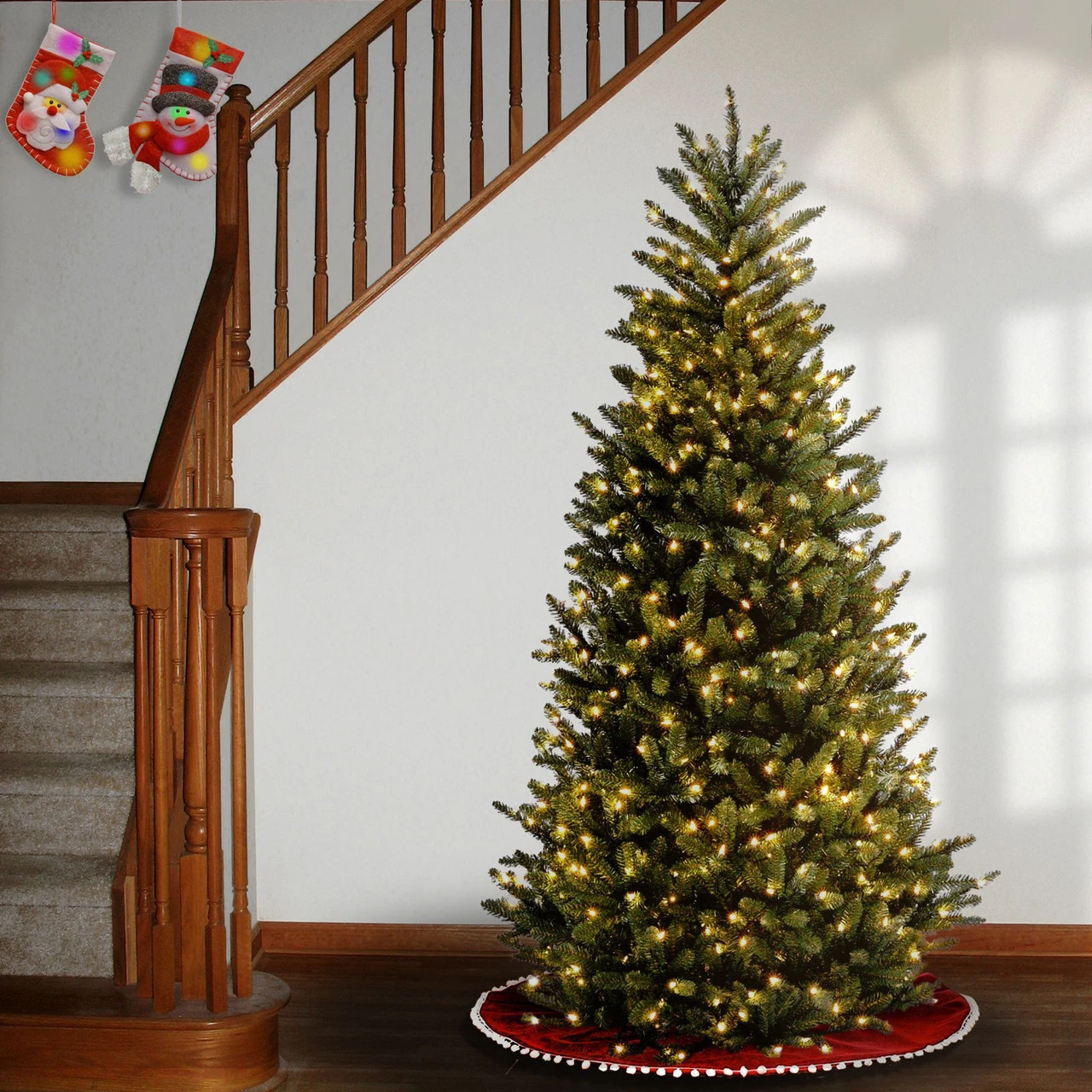 7’ Pre-Lit Natural Fraser Medium Fir Artificial Christmas Tree - Multi-Color Lights - Image 3